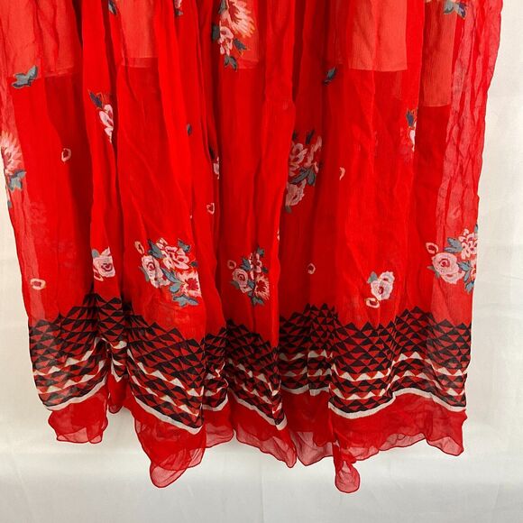 Philosophy Di Lorenzo Serafini Maxi Layered Skirt IT 44 US 8 Red Black Pink Blue - Picture 9 of 10